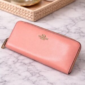 Coach Pink Leather Wallet